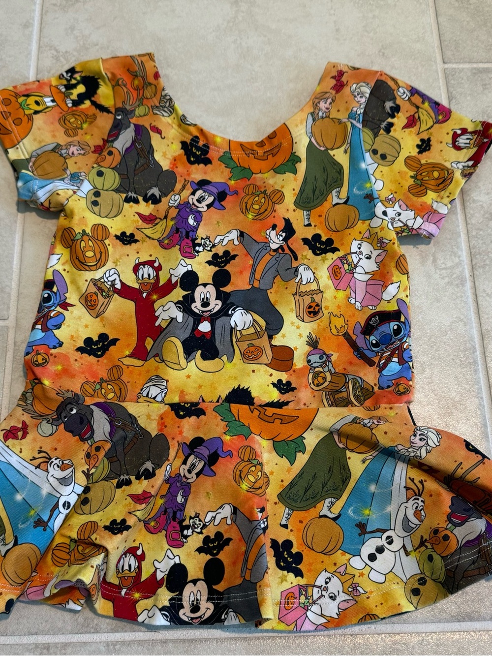 Disney Halloween Orange Peplum Top for Kids